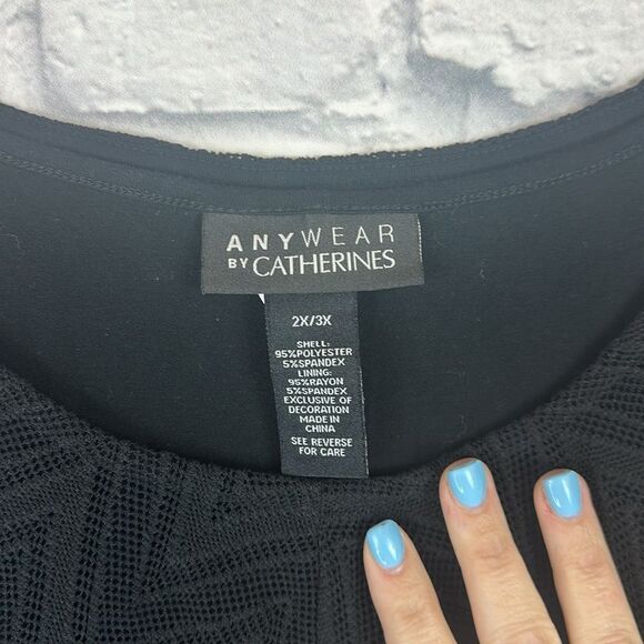 Anywear By Catherine’s Black Layered Tank Size 2X/3X - Picture 3 of 6